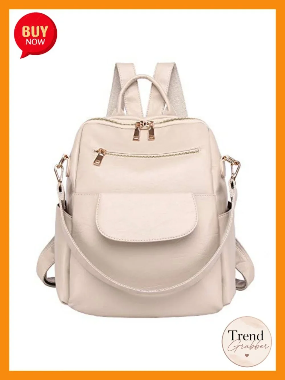Convertible Waterproof Faux Leather Backpack Purse for Women Travel Work